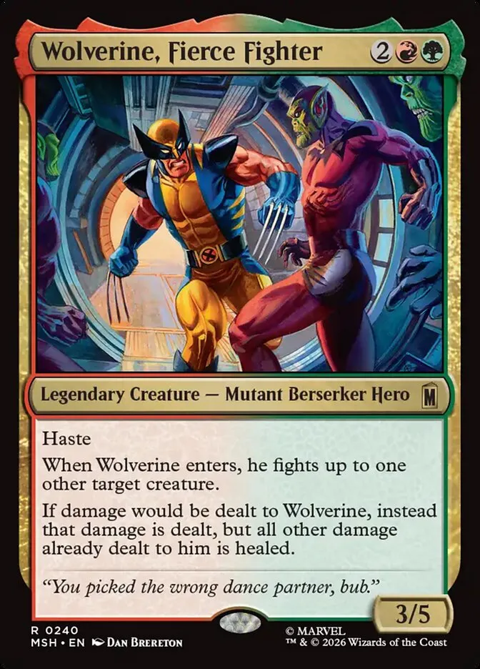 2026 Marvel Super Heroes Wolverine, Fierce Fighter #240 rare card image