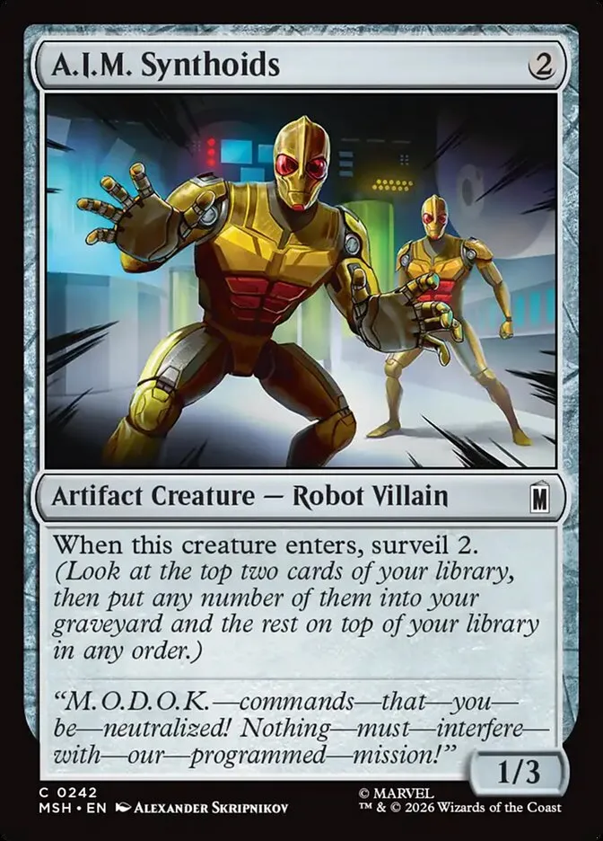2026 Marvel Super Heroes A.I.M. Synthoids common #242 common card image