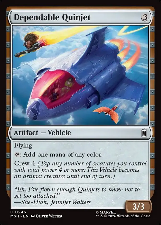 2026 Marvel Super Heroes Dependable Quinjet common #246 common card image