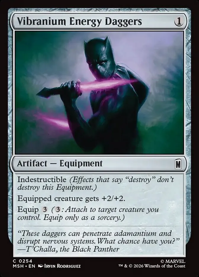2026 Marvel Super Heroes Vibranium Energy Daggers #254 common card image