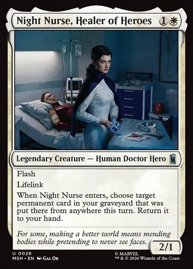 2026 Marvel Super Heroes Night Nurse, Healer of Heroes #26 uncommon card image
