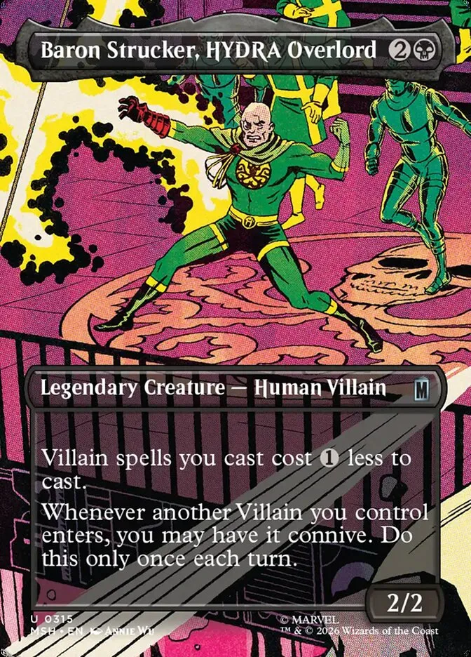 2026 Marvel Super Heroes Baron Strucker, HYDRA Overlord #315 uncommon card image