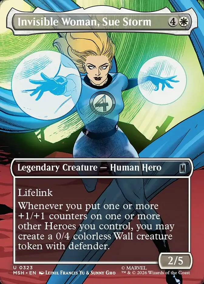 2026 Marvel Super Heroes Invisible Woman, Sue Storm #323 uncommon card image