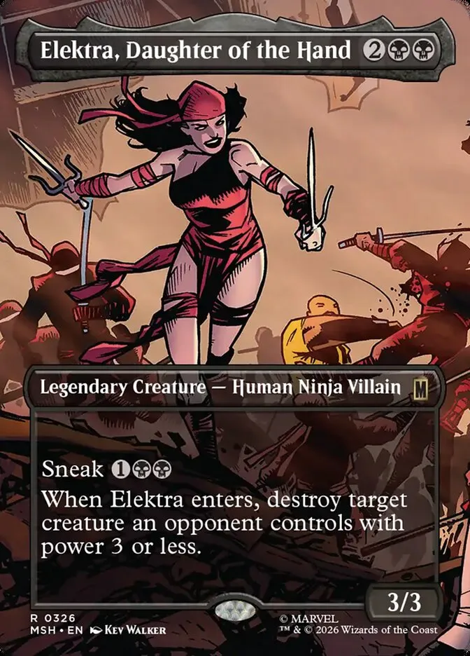 2026 Marvel Super Heroes Elektra, Daughter of the Hand #326 rare card image