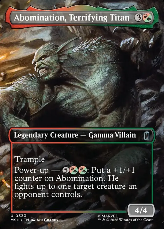 2026 Marvel Super Heroes Abomination, Terrifying Titan #333 uncommon card image