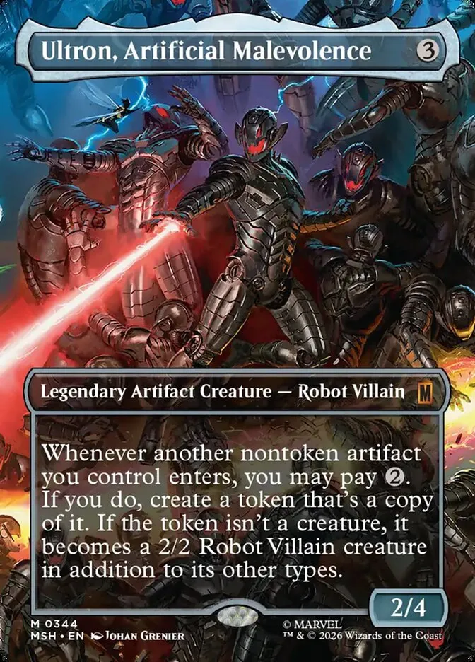 2026 Marvel Super Heroes Ultron, Artificial Malevolence #344 mythic card image