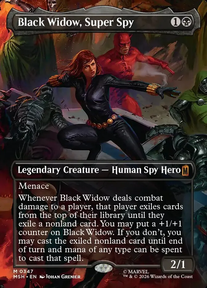 2026 Marvel Super Heroes Black Widow, Super Spy #347 mythic card image