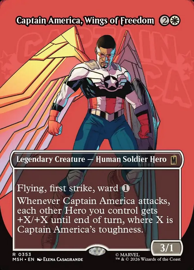 2026 Marvel Super Heroes Captain America, Wings of Freedom #353 rare card image