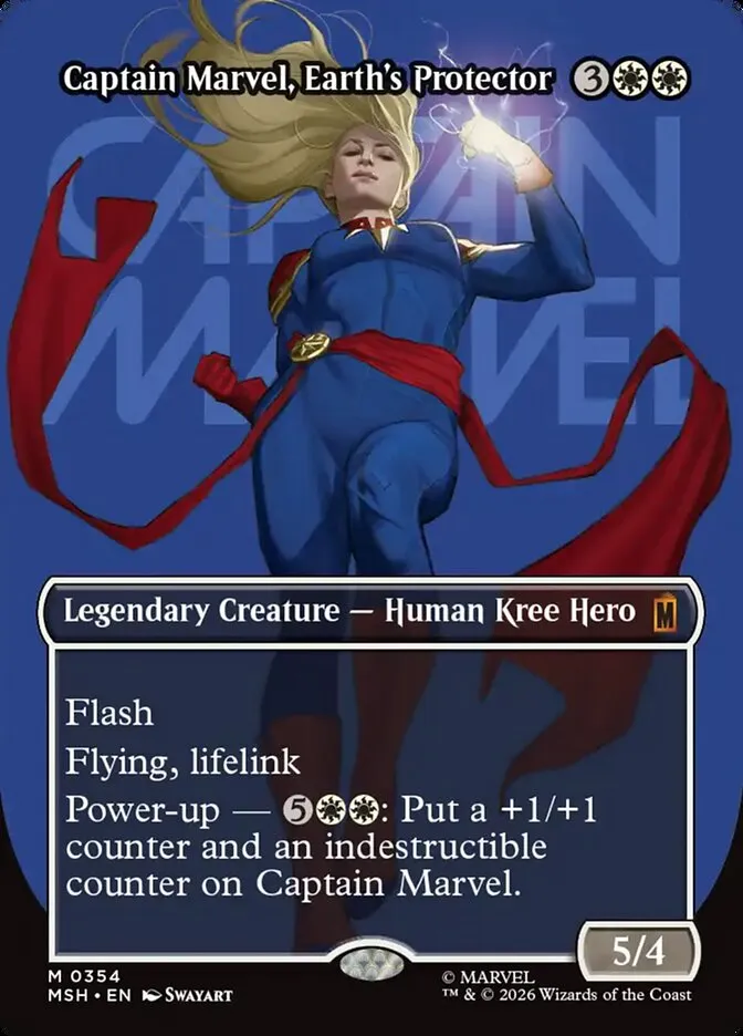 2026 Marvel Super Heroes Captain Marvel, Earth's Protector #354 mythic card image