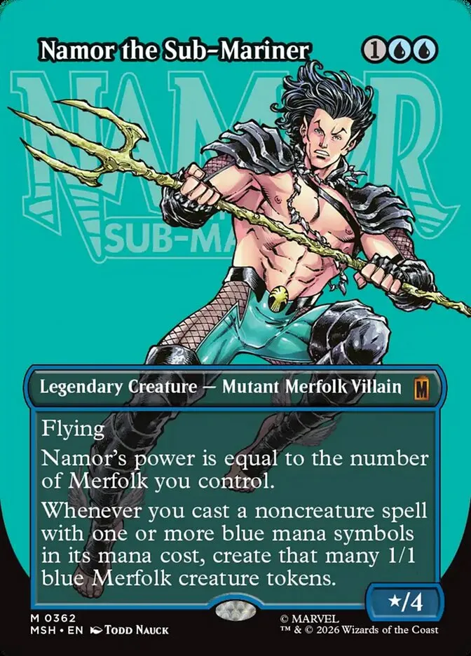 2026 Marvel Super Heroes Namor the Sub-Mariner #362 mythic card image