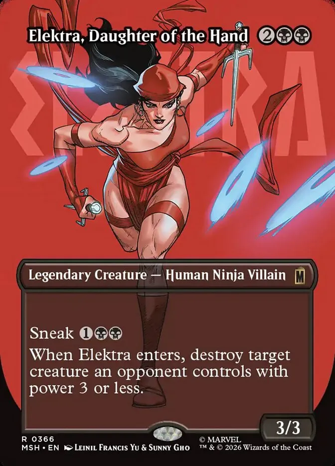 2026 Marvel Super Heroes Elektra, Daughter of the Hand #366 rare card image