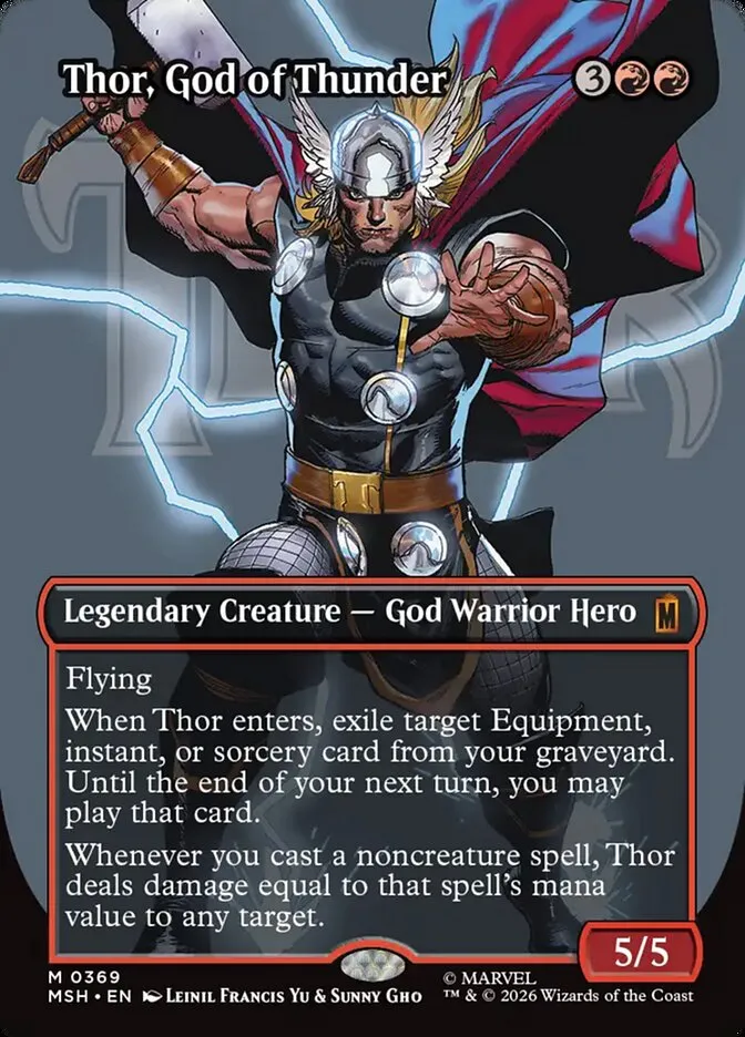 2026 Marvel Super Heroes Thor, God of Thunder #369 mythic card image