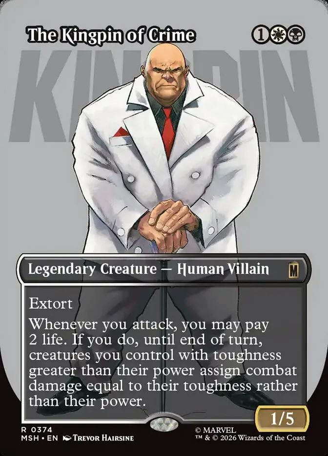 2026 Marvel Super Heroes The Kingpin of Crime #374 rare card image