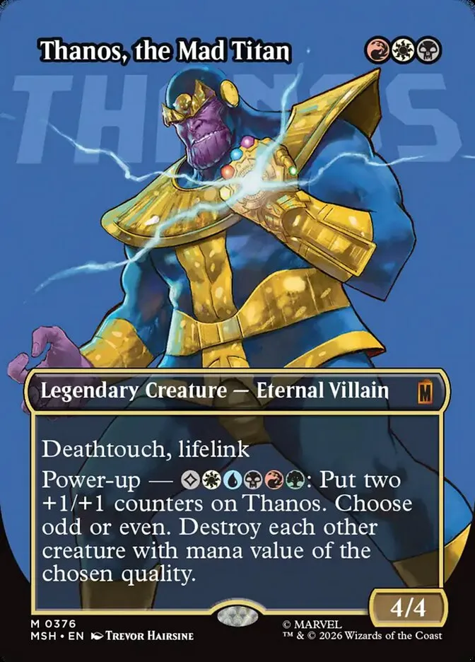2026 Marvel Super Heroes Thanos, the Mad Titan #376 mythic card image