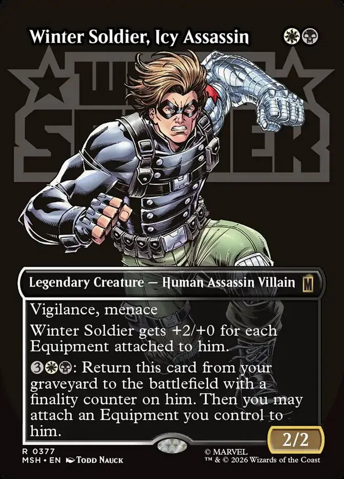2026 Marvel Super Heroes Winter Soldier, Icy Assassin #377 rare card image