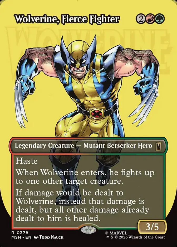 2026 Marvel Super Heroes Wolverine, Fierce Fighter #378 rare card image