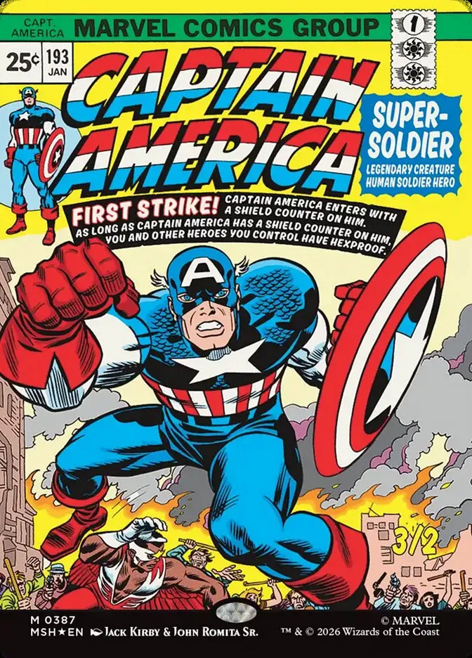 2026 Marvel Super Heroes Captain America, Super-Soldier #387 mythic card image