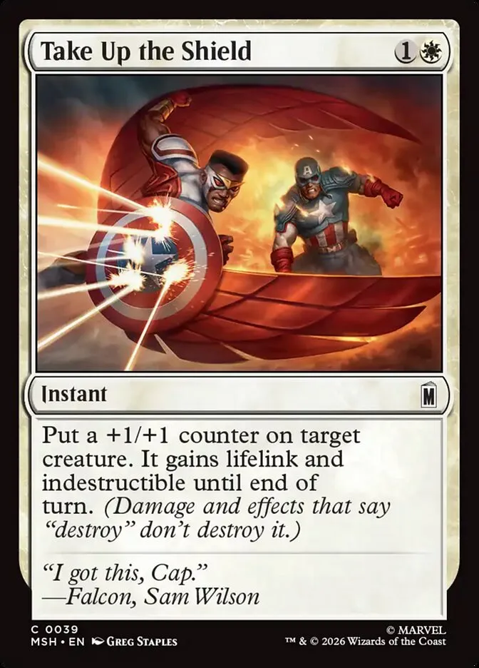 2026 Marvel Super Heroes Take Up the Shield #39 common card image