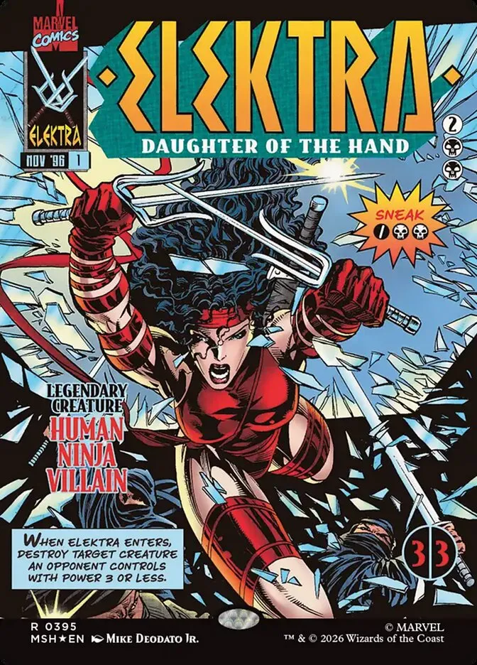 2026 Marvel Super Heroes Elektra, Daughter of the Hand #395 rare card image