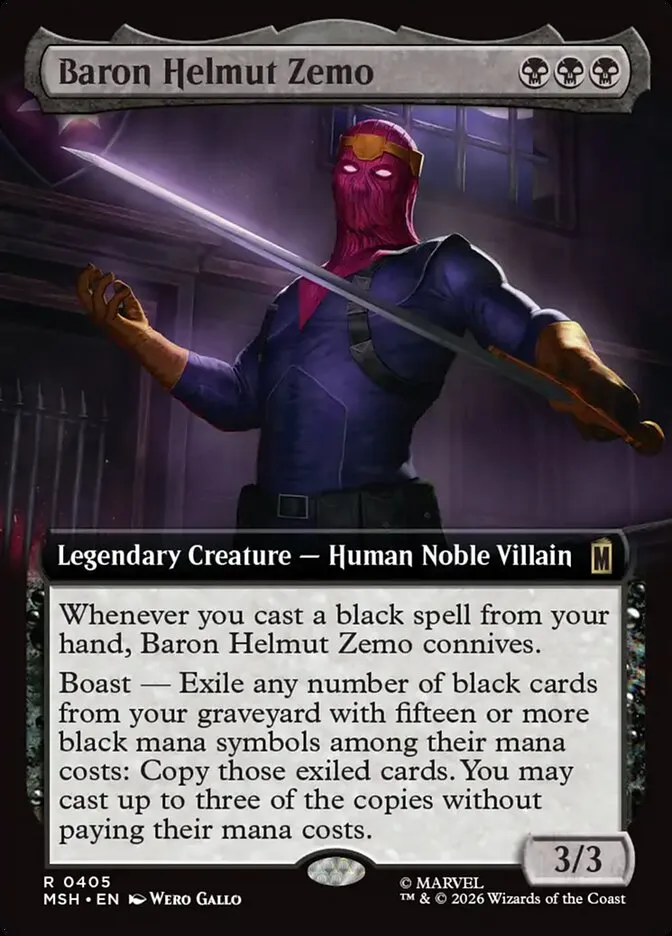 2026 Marvel Super Heroes Baron Helmut Zemo #405 rare card image