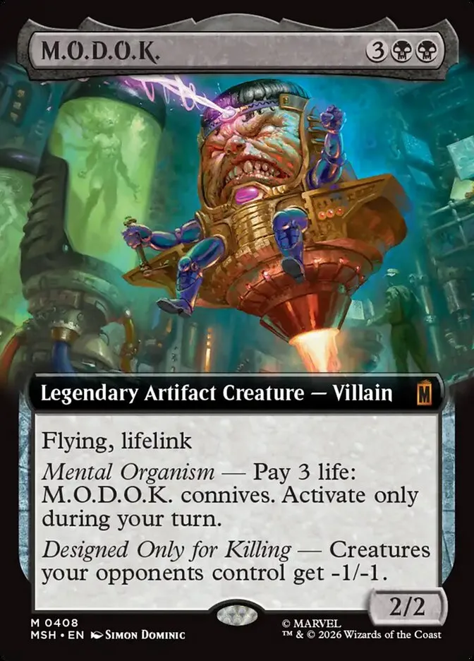 2026 Marvel Super Heroes M.O.D.O.K. #408 mythic card image