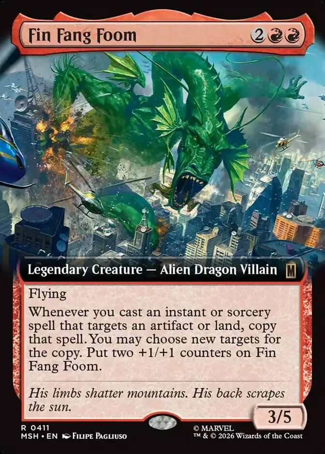 2026 Marvel Super Heroes Fin Fang Foom #411 rare card image