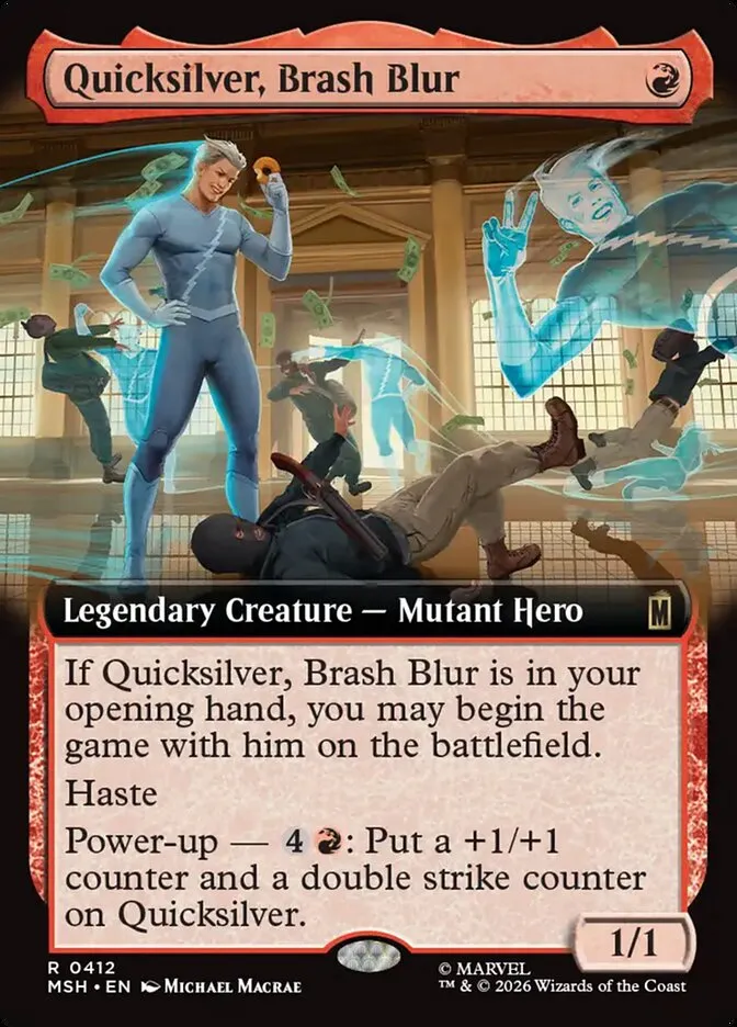 2026 Marvel Super Heroes Quicksilver, Brash Blur #412 rare card image