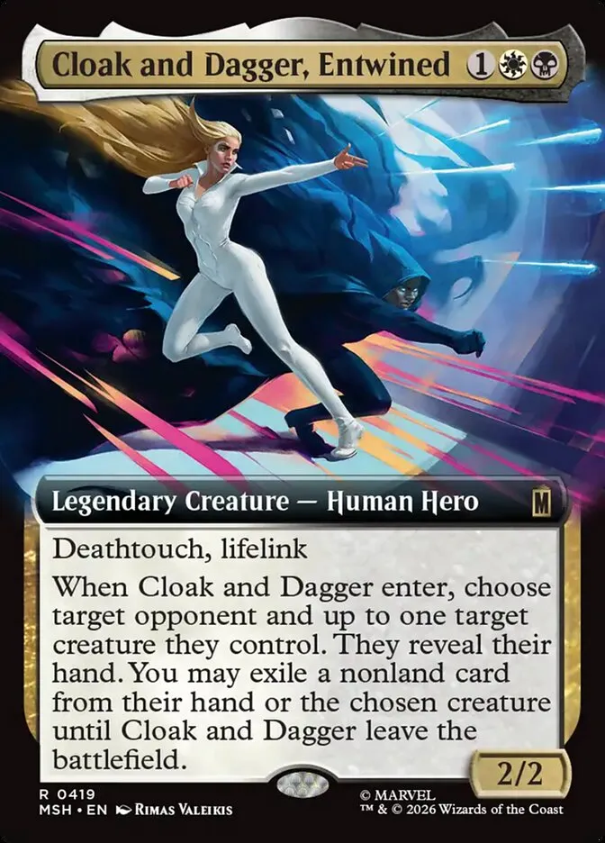 2026 Marvel Super Heroes Cloak and Dagger, Entwined #419 rare card image