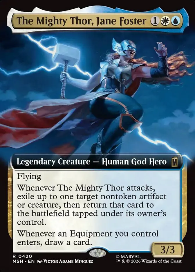 2026 Marvel Super Heroes The Mighty Thor, Jane Foster #420 rare card image
