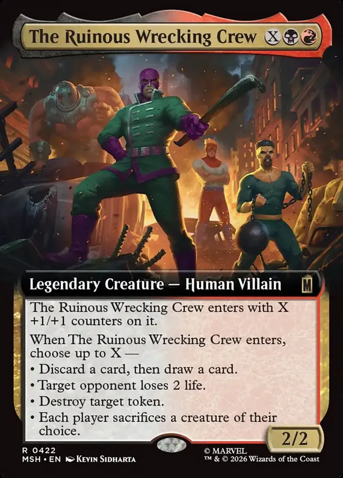 2026 Marvel Super Heroes The Ruinous Wrecking Crew #422 rare card image