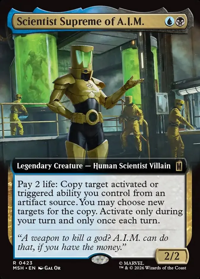 2026 Marvel Super Heroes Scientist Supreme of A.I.M. #423 rare card image