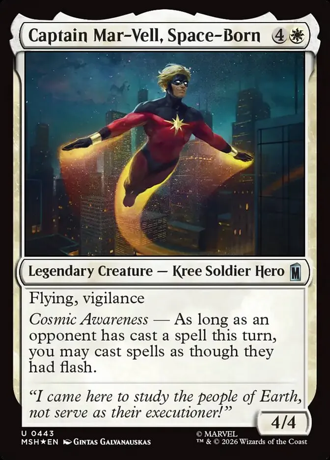 2026 Marvel Super Heroes Captain Mar-Vell, Space-Born #443 uncommon card image