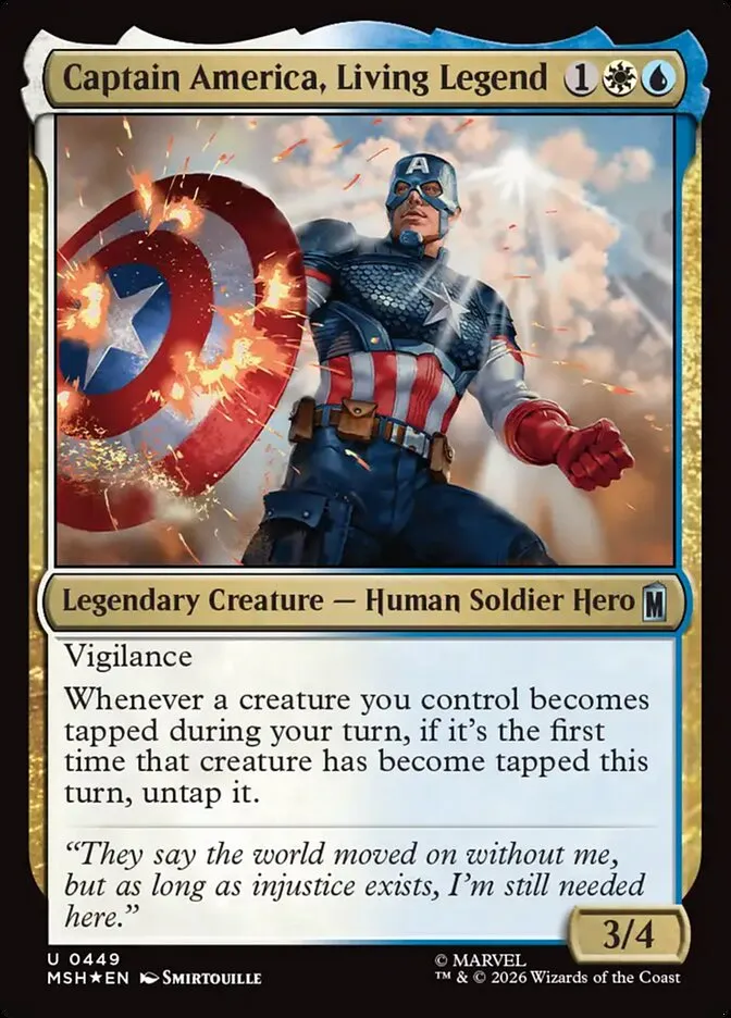 2026 Marvel Super Heroes Captain America, Living Legend #449 uncommon card image