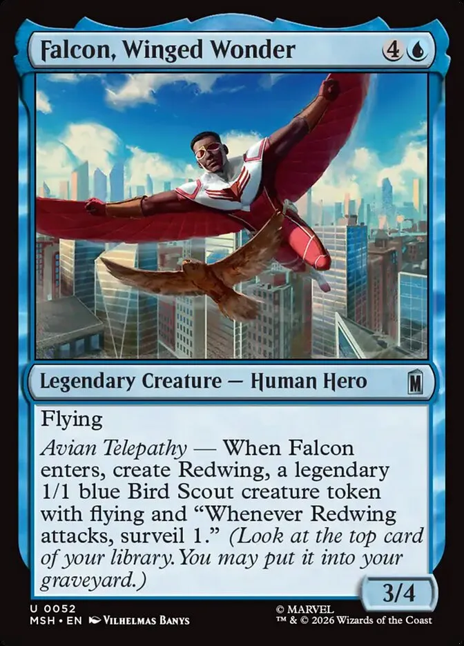 2026 Marvel Super Heroes Falcon, Winged Wonder #52 uncommon card image