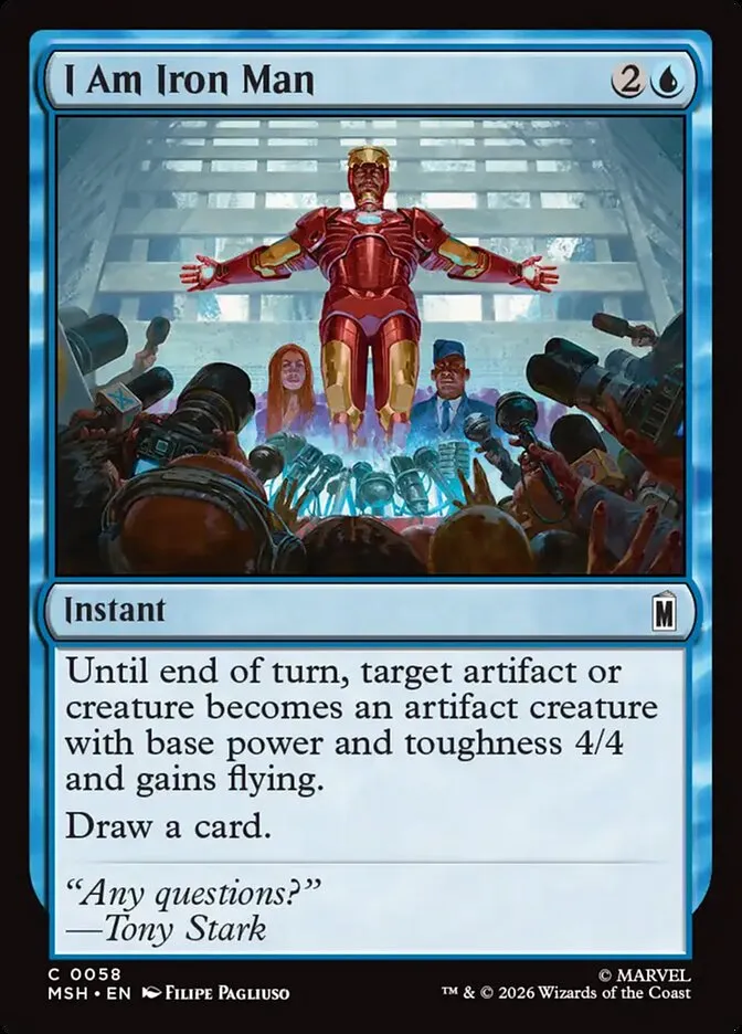 2026 Marvel Super Heroes I Am Iron Man #58 common card image