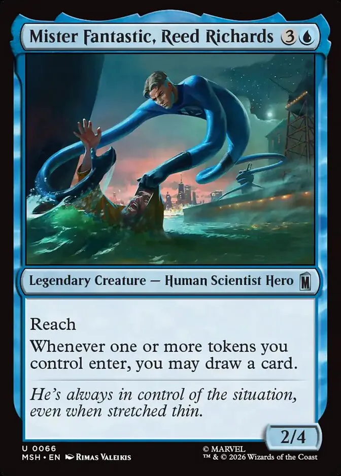 2026 Marvel Super Heroes Mister Fantastic, Reed Richards #66 uncommon card image