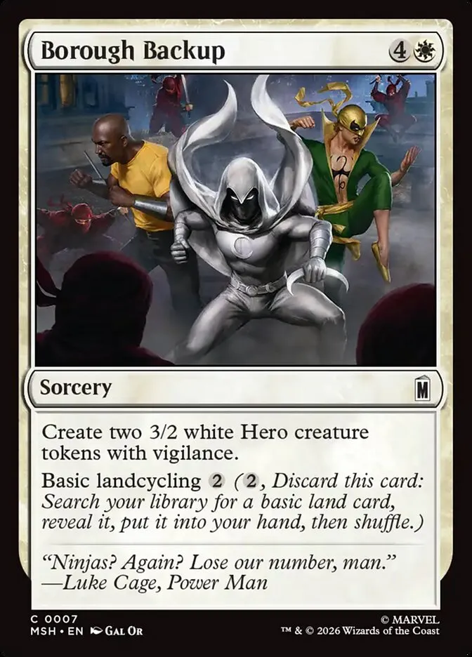 2026 Marvel Super Heroes Borough Backup common #7 common card image