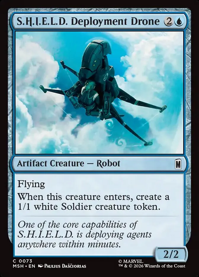 2026 Marvel Super Heroes S.H.I.E.L.D. Deployment Drone common #73 common card image