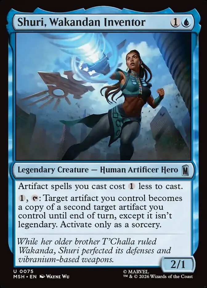 2026 Marvel Super Heroes Shuri, Wakandan Inventor #75 uncommon card image