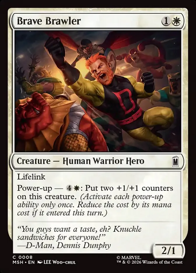 2026 Marvel Super Heroes Brave Brawler common #8 common card image