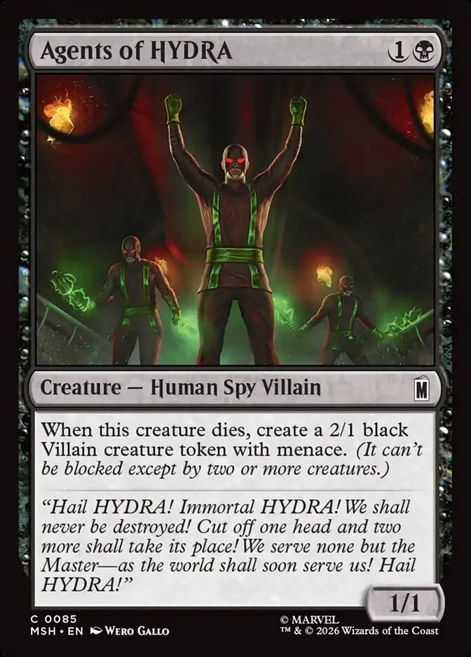 2026 Marvel Super Heroes Agents of HYDRA #85 common card image