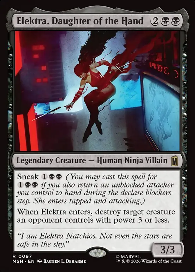 2026 Marvel Super Heroes Elektra, Daughter of the Hand #97 rare card image