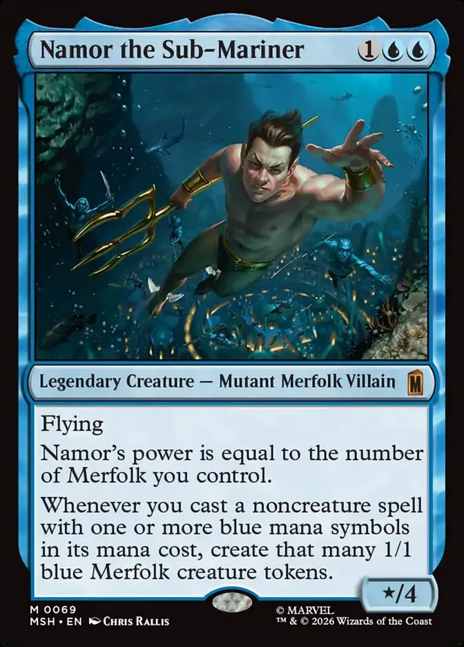 2026 Marvel Super Heroes Namor the Sub-Mariner mythic #69 mythic card image