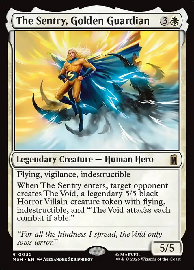 2026 Marvel Super Heroes The Sentry, Golden Guardian #35 rare card image