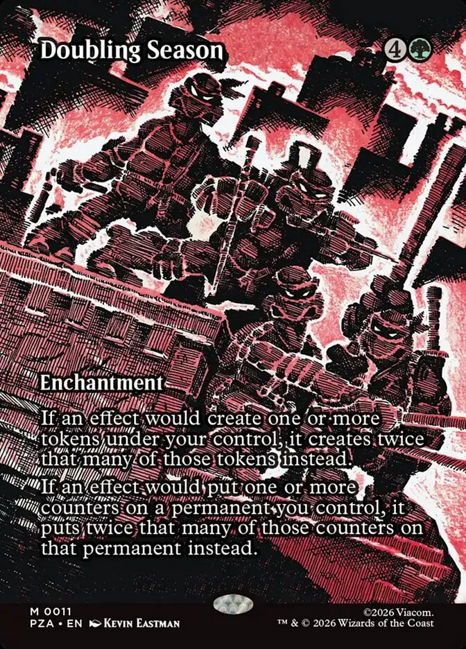 2026 Teenage Mutant Ninja Turtles Source Material Doubling Season [Foil] mythic #11 mythic card image