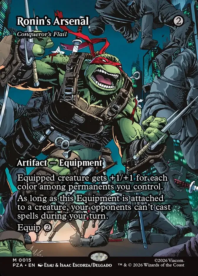 2026 Teenage Mutant Ninja Turtles Source Material Conqueror's Flail mythic #15 mythic card image