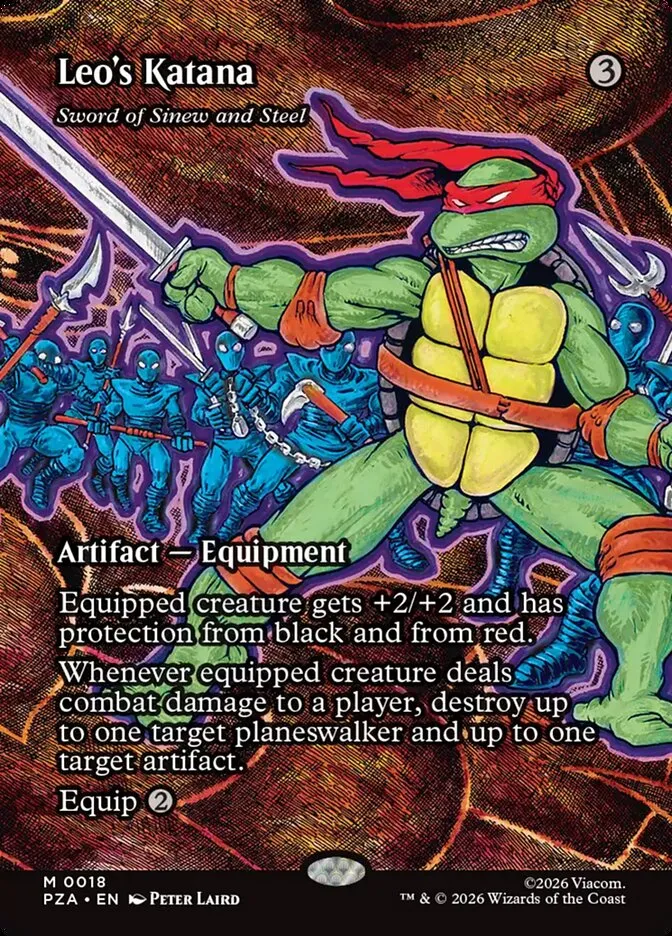 2026 Teenage Mutant Ninja Turtles Source Material Sword of Sinew and Steel mythic #18 mythic card image