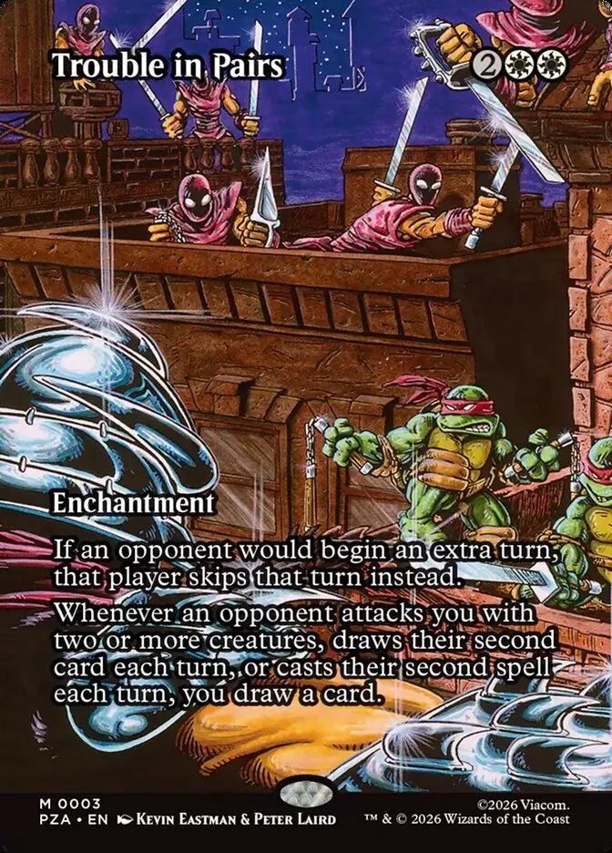 2026 Teenage Mutant Ninja Turtles Source Material Trouble in Pairs mythic #3 mythic card image