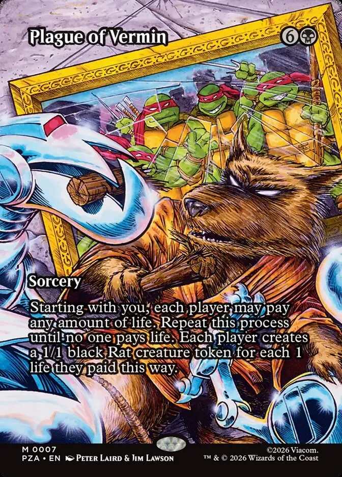2026 Teenage Mutant Ninja Turtles Source Material Plague of Vermin mythic #7 mythic card image