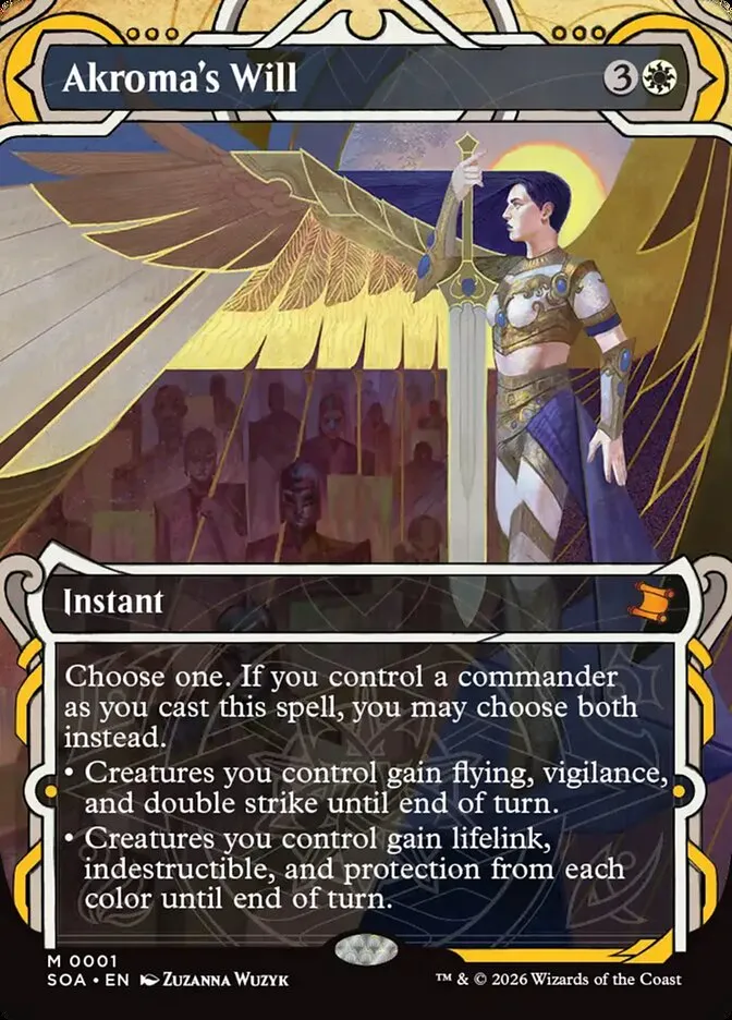 2026 Secrets of Strixhaven Mystical Archive Akroma's Will [Foil] mythic #1 mythic card image